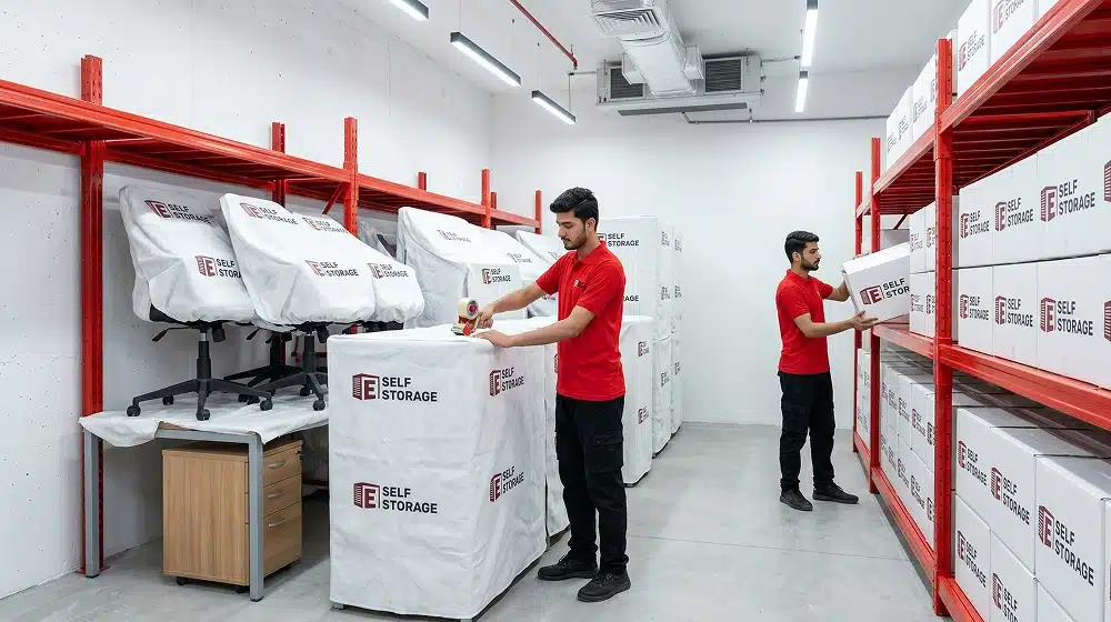 Preparing office furniture for safe storage