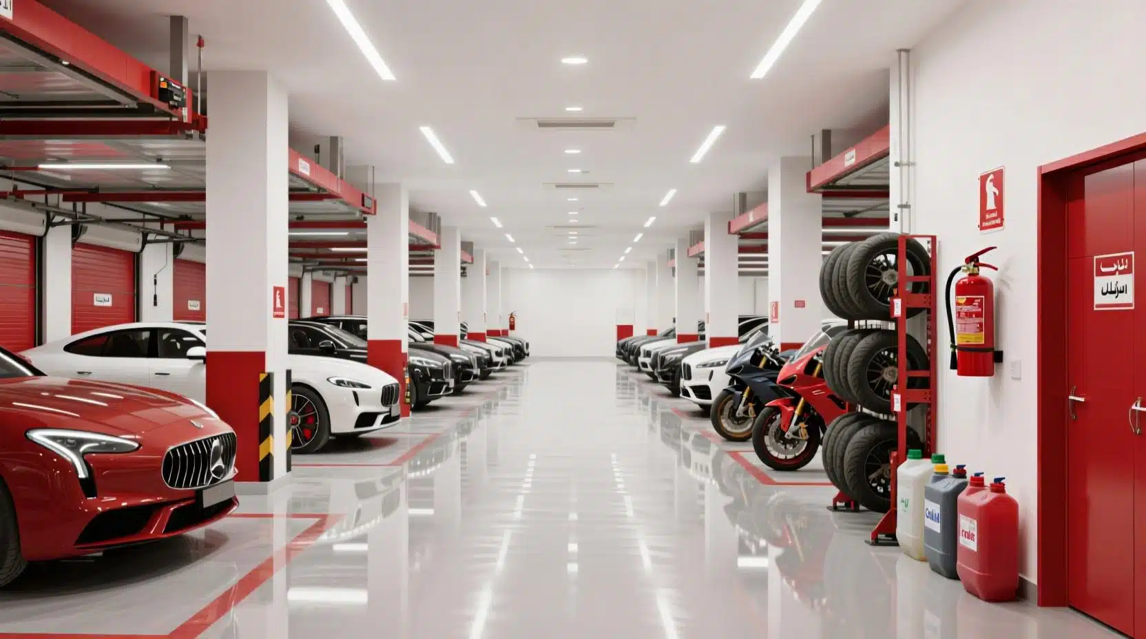 Motorcycle & Car Storage in the UAE: Batteries, Tyres, Fluids, and Fire-Safety