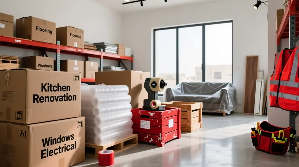 Packing materials for Dubai renovation storage